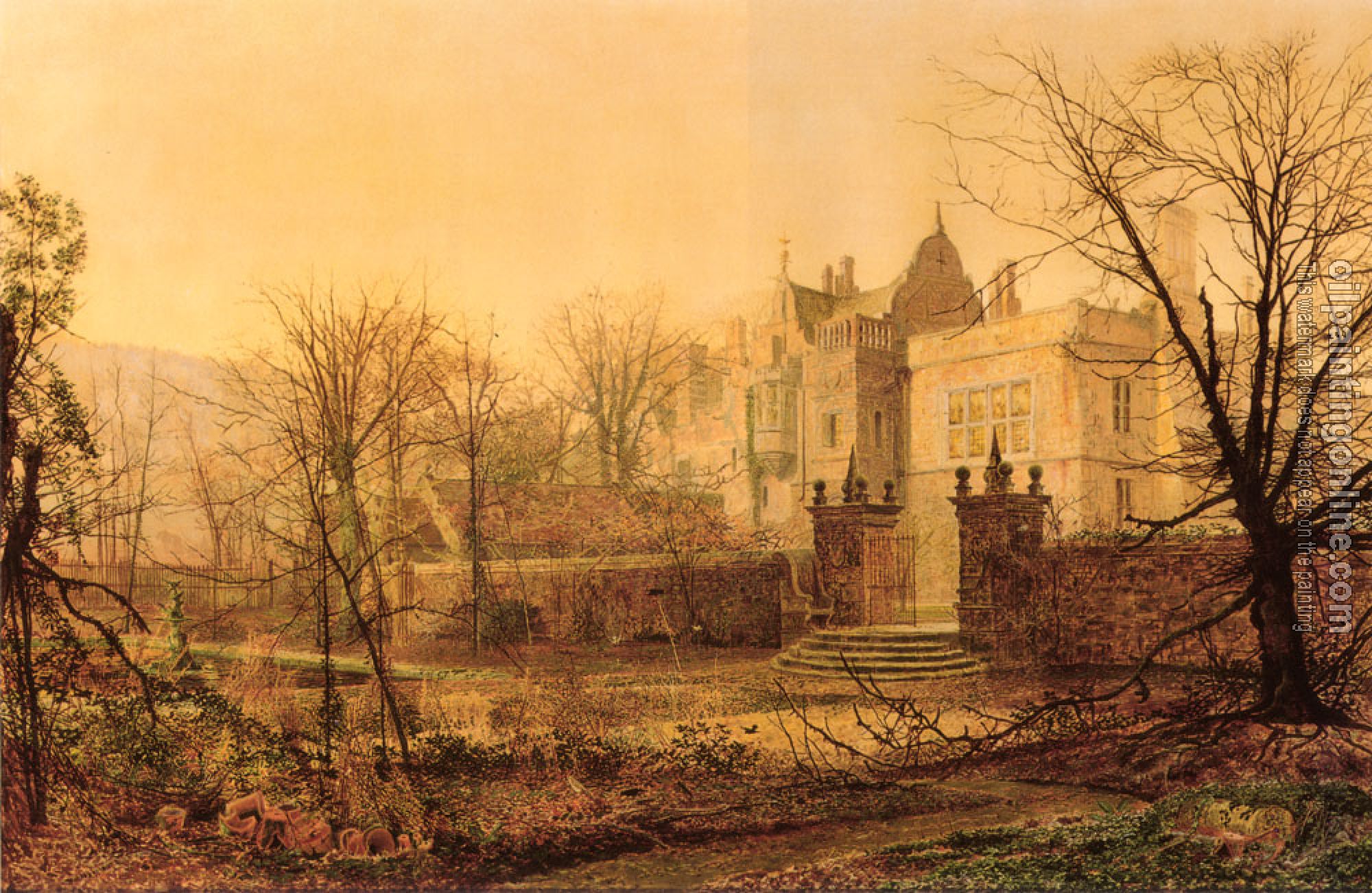 Grimshaw, John Atkinson - Knostrop Hall, Early Morning